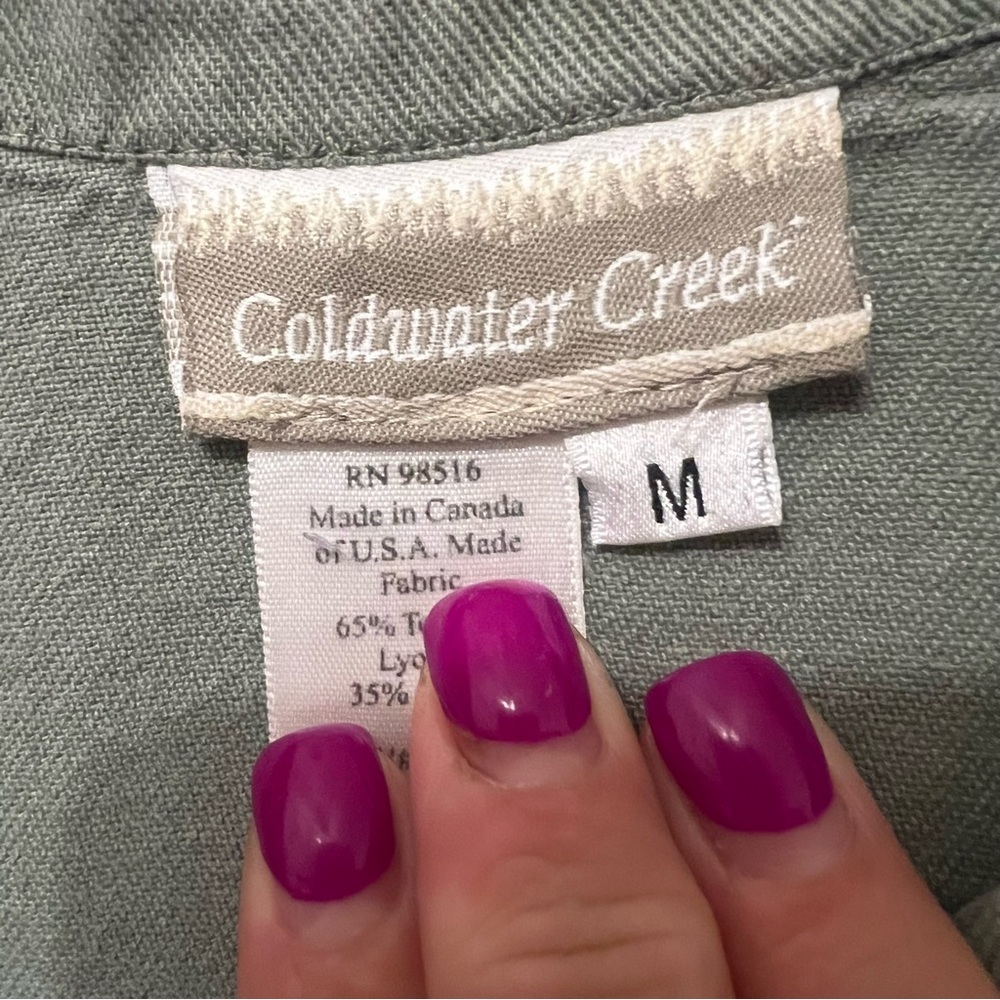 Coldwater Creek Sage Green Top medium - Picture 8 of 10